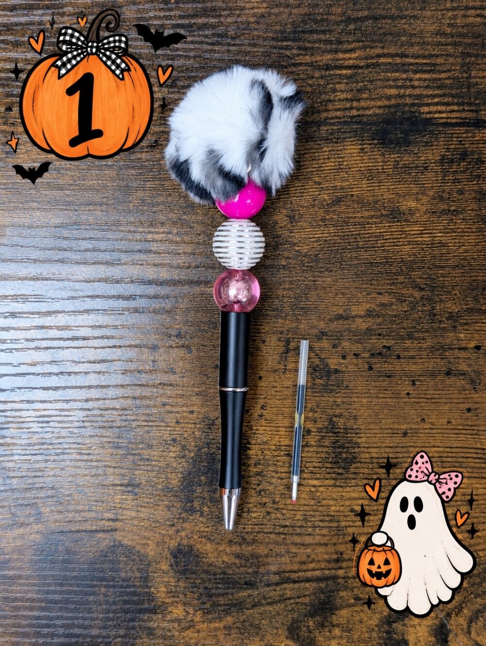 Handmade Halloween Themed Pens with Ink Refills